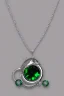 Placeholder: White gold eel necklace with Dark green gems