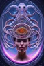 Placeholder: Spiritual being with Tentacles over human Head creating reality around, wrapping Spiral around Human, Psychedelic