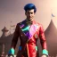 Placeholder: circus, ringleader, Arthur Kulkov, front, handsome, male, Russian, fantasy, anime, yoji shinkawa dreamscape, fenghua zhong, mystical colors, Golden hour, Lisa Frank fantasy