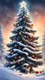 Placeholder: Christmas tree snow , Merry-x-mas decoration, tree, cartoon, Underworld, fire and smog, Skull