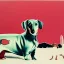 Placeholder: dachshund in a landscape Christmas day andy warhol