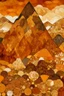 Placeholder: A brown mountain with amber stones designed in medieval tapestry painted by Frank Lloyd Wright