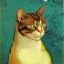 Placeholder: Portrait of a cat by Van Gogh