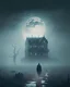 Placeholder: A hauntingly beautiful image of a lone figure walking through a desolate, misty landscape, with a dilapidated mansion in the background and a full moon illuminating the scene.