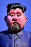 Placeholder: Waist up muppet Portrait, Kim Jong-un as muppet doll, black suit, photo studio, blue background, unreal engine 5, concept art, art station, god lights, ray tracing, RTX, lumen lighting, ultra detail, volumetric lighting, 3d.