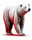 Placeholder: Art illustration lineal polar bear, calidad ultra, hiperdetallado, 12k, fondo blanco, color blanco, rojo, negro y marrón full body