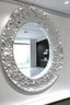 Placeholder: Large neural white big oversized mirror with white big brilliants