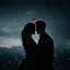 Placeholder: a dark red bubble floating in dark air, silhouettes of a couple in love showing in the bubble