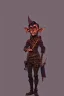 Placeholder: goblin in a city in a steampunk style