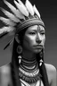 Placeholder: grey and white only native indian woman, hyper realistic style, 3d