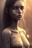 Placeholder: realistic rustic girl, night dark atmosphere, 8K, close-up face, anatomically perfect face, india, tree on face, durty face,