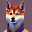 Placeholder: Pleiadean shiba inu with blue facepaint