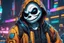 Placeholder: Sans in 8k cartoon artstyle, hacker them, neon effect, close picture, rain, fantasy world, intricate details, highly detailed, high details, detailed portrait, masterpiece,ultra detailed, ultra quality