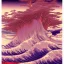 Placeholder: illustration by <Katsushika Hokusai>, purple tones, darkred tones,