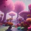 Placeholder: Alien bird paradise in beautiful gardens on a moon like planet, pink, blue, gold, sunny atmosphere, amazing detail, realistic, flowers, 8K, cinematic lighting, unreal engine