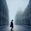 Placeholder: a man wearing a trench coat and hat walking down the street of london, lots of fog, dramatic, dramatic lighting, volumetric lighting, hyperrealism, 8k, high quality, photorealistic, lot of details