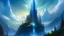 Placeholder: Celestia's Spire a city carved into a colossal crystal mountain, gleaming with inner light, its pinnacle piercing the sky, veiled by swirling auroras.