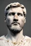 Placeholder: Ultra Realistic image, Roman sculpture, white marble material, Lionel Messi, gold sun radial crown, chisel style, waist up portrait, epic, celestial, cinematic lighting, God light, god rays, 4k resolution, smooth details, ornate details, soft lighting, unreal engine 5, marble background.