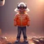 Placeholder: Sheep toddler, smile, steampunk headphone, sunglass, gangsta neckless, full body, orange puffer jacket, tokio background, dramatic lighting, hyper realistic, unreal engine 5, 16k