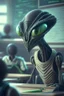 Placeholder: Alien in a classroom ,highly detailed, artstation, sharp focus,4k