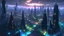 Placeholder: A breathtaking concept art piece of a futuristic alien cityscape in the Stellaris universe. The city is lit with mesmerizing, vibrant colors that create a captivating atmosphere. The cityscape features intricate architectural designs, with high-rise buildings and futuristic structures that stretch into the sky. The atmosphere is tense, with a sense of wonder and mystery. The attention to detail is extraordinary, showcasing a hyper-realistic rendering of the scene.