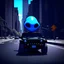 Placeholder: Magnetic blue cartoon alien driving a shiny black open Jeep Hummer on a road in Manhattan, character portrait by Mike Winkleman, featured in cgsociety, pop surrealism, rendered in cinema4d, daz3d, behance hd