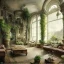 Placeholder:  Living room with plants with a big full wall window view on mediterranean city on sea , Beaux Arts architecture,interior design,point of perspective,by Jean Baptiste Monge, Epic cinematic, brilliant stunning, intricate, meticulously, detailed, dramatic atmospheric, maximalist digital matte painting