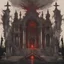 Placeholder: Generate a visually striking artwork that depicts an altar of blood and vampirism drawing inspiration from dark mythology and biblical references. Incorporate elements of chaos, destruction, and a foreboding atmosphere.