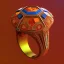 Placeholder: Ring made by wood roots and shreds of glass, orange diamonds sparkles, red rubi fragments around, blue lights reflexes, complex structure, gold details, intricate ring pattern, product studio shot, very detailed, 3/4 shot, octane render, 8k, 60° shot, Unreal Engine 5, lens macro,sharp focus, realistic, hyper detailed, studio lighting, neon light ambient,