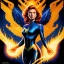 Placeholder: dark blue phoenix, detailed