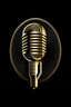 Placeholder: vintage microphone black & gold logo including the letter J