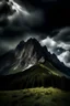 Placeholder: montaña con cielo de tormenta