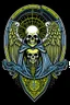 Placeholder: A coat of arms featuring the angel of death, science fiction