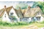 Placeholder: Detailed loose watercolour of an small English cottage
