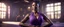 Placeholder: portrait of dark female yoga instructor in purple gown in fallout 4 setting, bokeh, downlight, prize winning, depth of field, in the style of ivo caprino