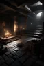 Placeholder: Create a 3d rendering full-height image of a grim and dark scene. Ensure the final images exhibit the utmost quality, with the play of a torch-lit dungeon encompassing 4K, 8K, and 64K resolutions, with 3D rendering that manifests in photorealistic, hyperrealistic, and highly detailed representations. Employ techniques such as HDR, UHD,