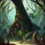 Placeholder: huge tree of life with roots, worms