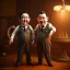 Placeholder: stan and ollie,Ambiance dramatique, art background, dramatic lighting, volumetric lighting, hyperrealisme, 8k, high quality, lot of details, fit within portrait