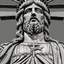 Placeholder: line toned, hedcut, wsj style, statue of cruicified Jesus of Liberty with a beard and wearing a cross and hanging from a cross, The statue male, hyperdetailed intricately detailed photoillustration ink drawing dystopian 8k resolution entire body of the statue is in the picture. digital illustration telephoto lens photography , same colors as the us treasury's one dollar bill, crucified"