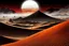 Placeholder: dramatic lighting, rough, high contrast, colors in the background are less saturated, black and white brown lite brown dark red light orange dark grey steel gold dark brown dark red silver, brown , dune city on big rock in desert, red spotlight, dust, fog, late afternoon, bene gesserit on the planet, dune in the style of Chris Foss, sand, footsteps, rocks, storm, fog, a figure siluette , detalied, sharp focus, hyperrealistic, masterpiece