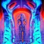 Placeholder: Giger Style Corrupted dystopia Neon Blue and Purple winter with orange reflections