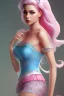 Placeholder: full body shot of Cotton candy girl, digital painting, high quality,standing pose, by IrinaKapi