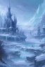 Placeholder: a painting of frozen wilderness icewind dale light blue silver purple