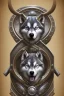 Placeholder: silver steampunk husky viking shield crest