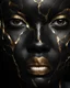 Placeholder: a beautiful black woman face made of kintsugi seam, photo realistic, 16K