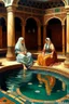 Placeholder: oriental 2 woman at a arabic pool painting neoclassism