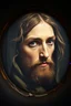 Placeholder: pin hole cam, master oil painting by Rembrandt, realistic rendering Portrait of the shape of Jesus