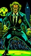 Placeholder: Diego Forlan Football soccer player fighting black suite. Dark detective comic. comicBook cover batman style detective mistery 1990.