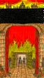 Placeholder: point of view of the entrance gate of hell in the style of egon shiele