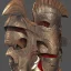 Placeholder: ciborg portrait japanese style warrior mask 3D blender colorfull